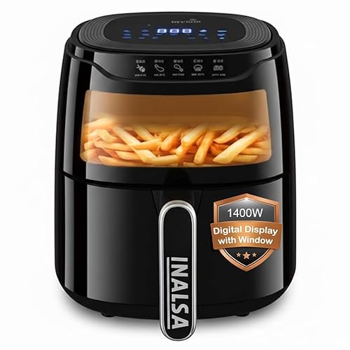 INALSA Air Fryer 4.2 ltr\|1400 W with Air Crisp Technology\|Air-Fryer with Window…
