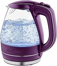 Ovente 1.5 Liter BPA Free Glass Cordless Electric Kettle, Purple (KG83P)