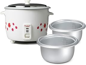 Prestige PRWO 1.8-2 Electric Rice Cooker| 2 Aluminium Cooking Pans | Stainless…