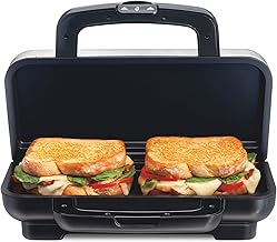 Proctor Silex Deluxe Hot Sandwich Maker, Nonstick Plates, Stainless Steel (25415)
