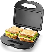 Aigostar Sandwich Maker with Non-stick Deep Grid Surface for Egg, Ham, Steaks…